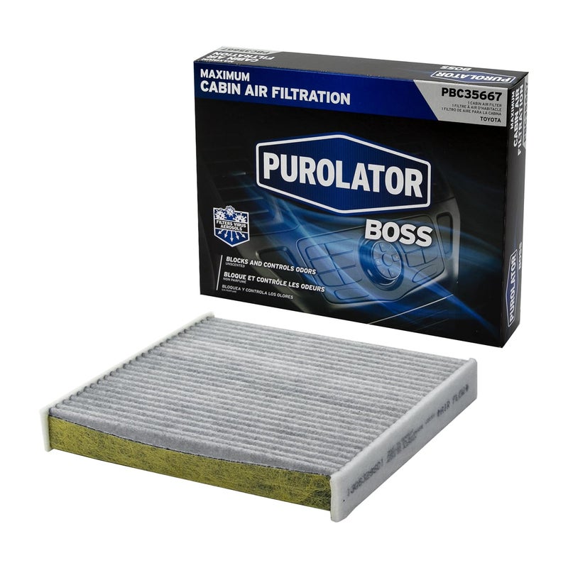Purolator PBC35667 PurolatorBOSS Automotive Cabin Air Filter with Activated Carbon, Car & Truck Passenger Compartment OEM Filter Replacement for Toyota RAV4, Camry, Corolla and more - Image 1
